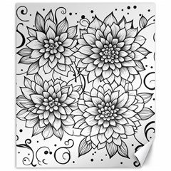 Flowers Template Line Art Pattern Coloring Page Canvas 8  X 10  by Ravend