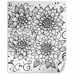 Flowers Template Line Art Pattern Coloring Page Canvas 16  X 20  by Ravend