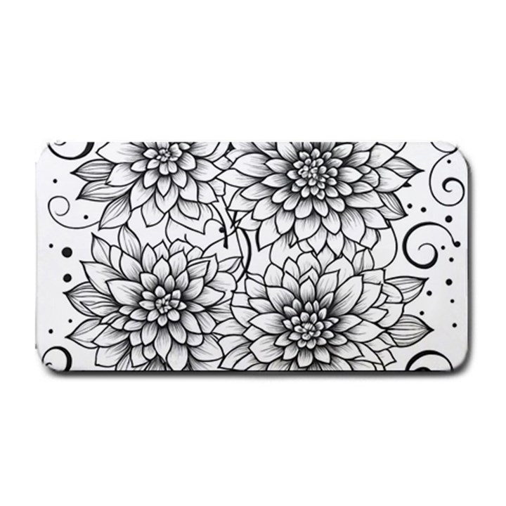 Flowers Template Line Art Pattern Coloring Page Medium Bar Mat