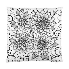 Flowers Template Line Art Pattern Coloring Page Standard Cushion Case (one Side) by Ravend