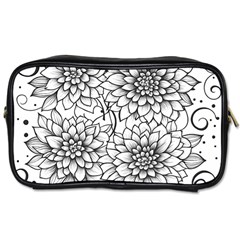 Flowers Template Line Art Pattern Coloring Page Toiletries Bag (two Sides) by Ravend