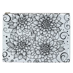 Flowers Template Line Art Pattern Coloring Page Cosmetic Bag (xxl) by Ravend