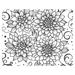 Flowers Template Line Art Pattern Coloring Page Premium Plush Fleece Blanket (medium) by Ravend