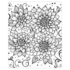 Flowers Template Line Art Pattern Coloring Page Drawstring Bag (small) by Ravend