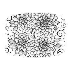 Flowers Template Line Art Pattern Coloring Page Mini Square Pill Box by Ravend