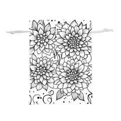 Flowers Template Line Art Pattern Coloring Page Lightweight Drawstring Pouch (l) by Ravend