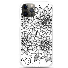 Flowers Template Line Art Pattern Coloring Page Iphone 12 Pro Max Tpu Uv Print Case