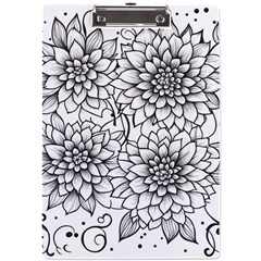 Flowers Template Line Art Pattern Coloring Page A4 Acrylic Clipboard by Ravend