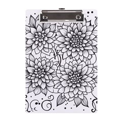 Flowers Template Line Art Pattern Coloring Page A5 Acrylic Clipboard by Ravend