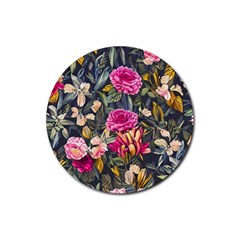 Astonishingly Beautiful Bluebells Watercolor Rubber Coaster (round) by GardenOfOphir