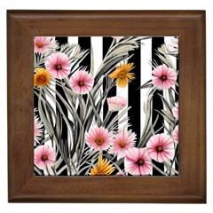 Assorted Watercolor Flowers Framed Tile by GardenOfOphir