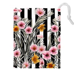 Assorted Watercolor Flowers Drawstring Pouch (4xl) by GardenOfOphir