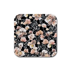 Vibrant And Alive Watercolor Flowers Rubber Square Coaster (4 Pack) by GardenOfOphir