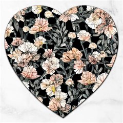 Vibrant And Alive Watercolor Flowers Jigsaw Puzzle (heart) by GardenOfOphir