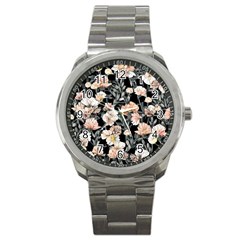 Vibrant And Alive Watercolor Flowers Sport Metal Watch by GardenOfOphir