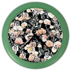 Vibrant And Alive Watercolor Flowers Color Wall Clock by GardenOfOphir