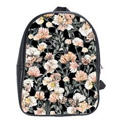 Vibrant And Alive Watercolor Flowers School Bag (xl) by GardenOfOphir