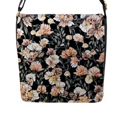 Vibrant And Alive Watercolor Flowers Flap Closure Messenger Bag (l) by GardenOfOphir