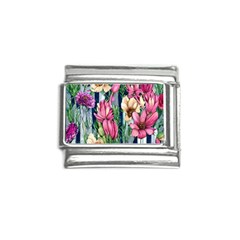 Big And Bright Watercolor Flowers Italian Charm (9mm)