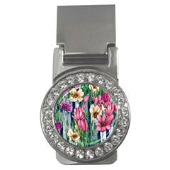 Big And Bright Watercolor Flowers Money Clips (cz)  by GardenOfOphir