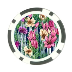 Big And Bright Watercolor Flowers Poker Chip Card Guard by GardenOfOphir