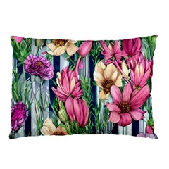 Big And Bright Watercolor Flowers Pillow Case by GardenOfOphir