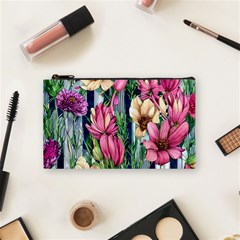 Big And Bright Watercolor Flowers Cosmetic Bag (small) by GardenOfOphir