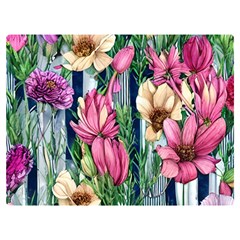 Big And Bright Watercolor Flowers Premium Plush Fleece Blanket (extra Small)