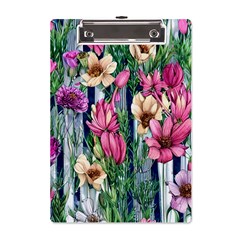 Big And Bright Watercolor Flowers A5 Acrylic Clipboard by GardenOfOphir