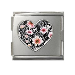 Bountiful Blossoms Mega Link Heart Italian Charm (18mm) by GardenOfOphir