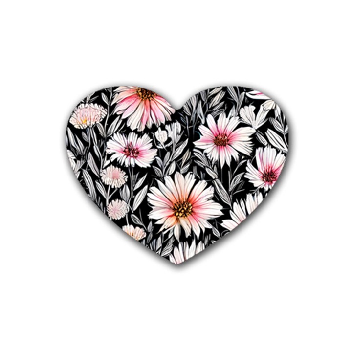 Bountiful Blossoms Rubber Coaster (Heart)