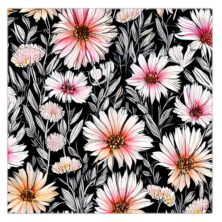 Bountiful Blossoms Square Satin Scarf (36  x 36 )