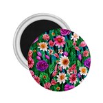 Creative Crimson Crisp Watercolor Flowers 2.25  Magnets Front