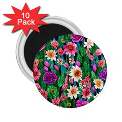 Creative Crimson Crisp Watercolor Flowers 2 25  Magnets (10 Pack)  by GardenOfOphir