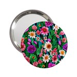 Creative Crimson Crisp Watercolor Flowers 2.25  Handbag Mirrors Front