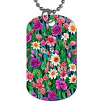 Creative Crimson Crisp Watercolor Flowers Dog Tag (Two Sides) Back