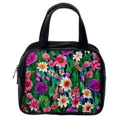 Creative Crimson Crisp Watercolor Flowers Classic Handbag (one Side) by GardenOfOphir