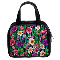 Creative Crimson Crisp Watercolor Flowers Classic Handbag (two Sides) by GardenOfOphir