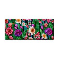 Creative Crimson Crisp Watercolor Flowers Hand Towel by GardenOfOphir