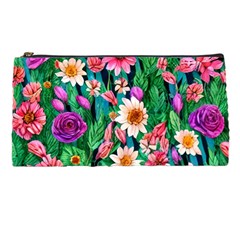 Creative Crimson Crisp Watercolor Flowers Pencil Case by GardenOfOphir