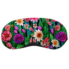 Creative Crimson Crisp Watercolor Flowers Sleeping Mask by GardenOfOphir