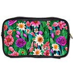 Creative Crimson Crisp Watercolor Flowers Toiletries Bag (One Side) Front