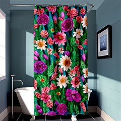 Creative Crimson Crisp Watercolor Flowers Shower Curtain 36  X 72  (stall)  by GardenOfOphir