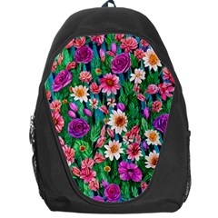 Creative Crimson Crisp Watercolor Flowers Backpack Bag