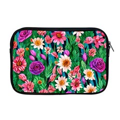 Creative Crimson Crisp Watercolor Flowers Apple Macbook Pro 17  Zipper Case by GardenOfOphir