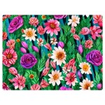 Creative Crimson Crisp Watercolor Flowers Premium Plush Fleece Blanket (Extra Small) 40 x30  Blanket Front