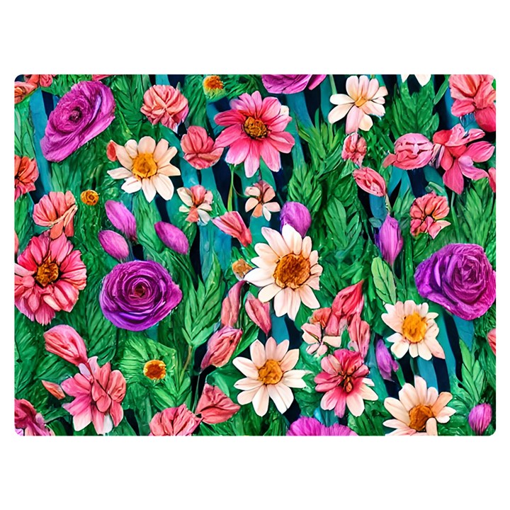 Creative Crimson Crisp Watercolor Flowers Premium Plush Fleece Blanket (Extra Small)