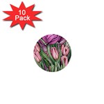 Chic Choice Classic Watercolor Flowers 1  Mini Buttons (10 pack)  Front