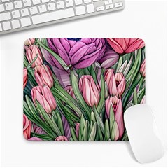 Chic Choice Classic Watercolor Flowers Large Mousepad by GardenOfOphir