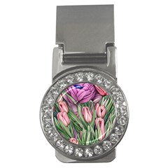 Chic Choice Classic Watercolor Flowers Money Clips (cz)  by GardenOfOphir